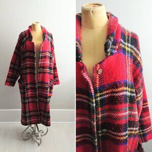 Rare Plaid Maxi Sweater Vintage Show Stopper Winter Wonderland Snuggle Fest